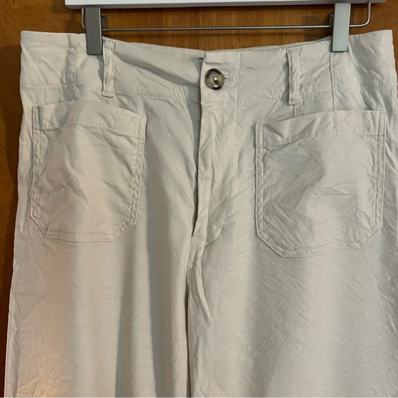 Anthropologie The Colette Cropped Wide-Leg Pants by Maeve: Linen Edition 31P - Picture 4 of 16